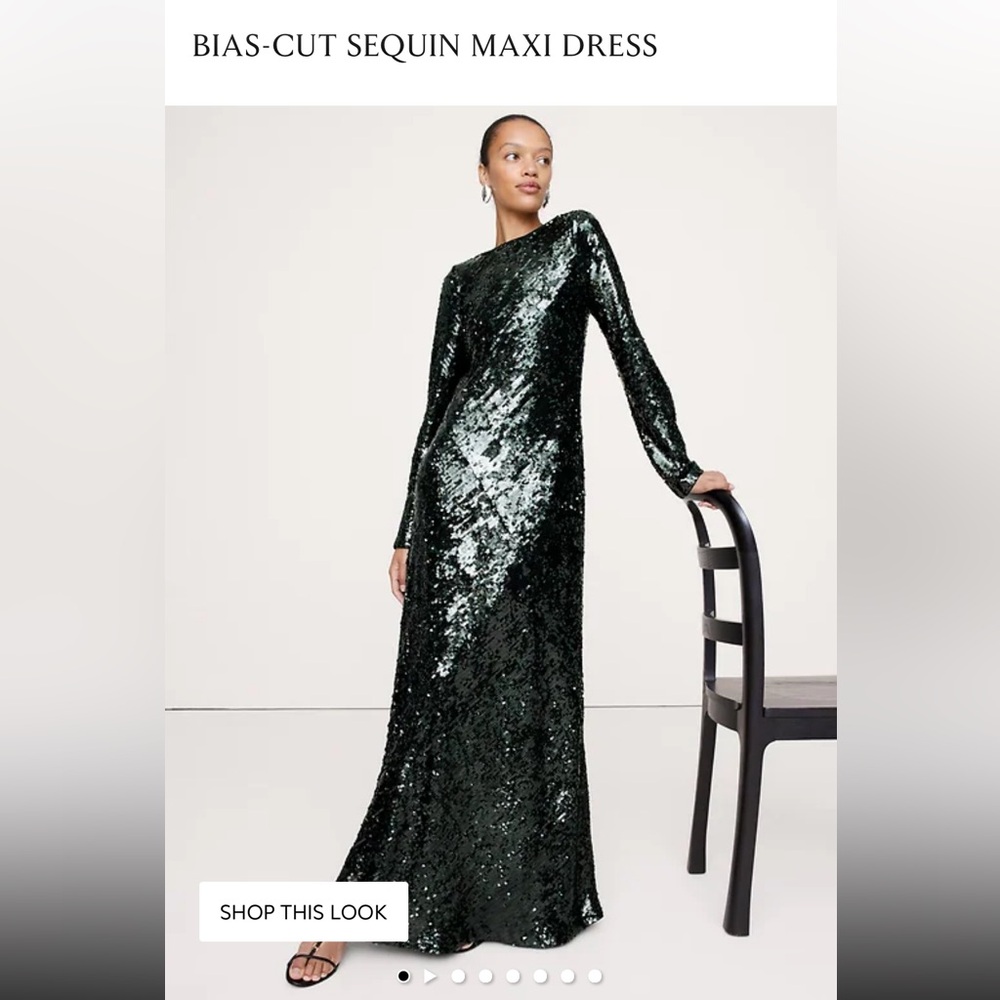 Forest Green Sequin Evening Gown